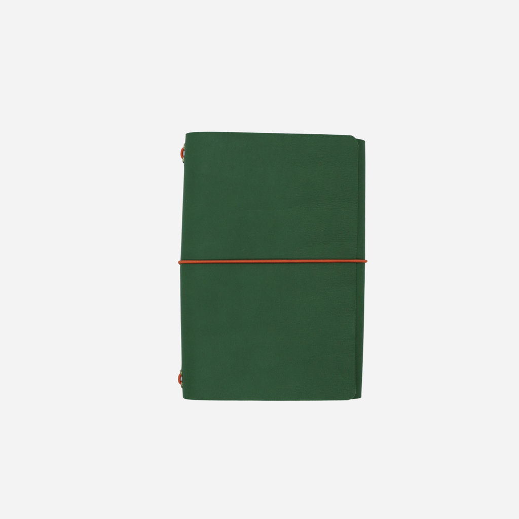 A5 Trifold Leather Journal Forest Green