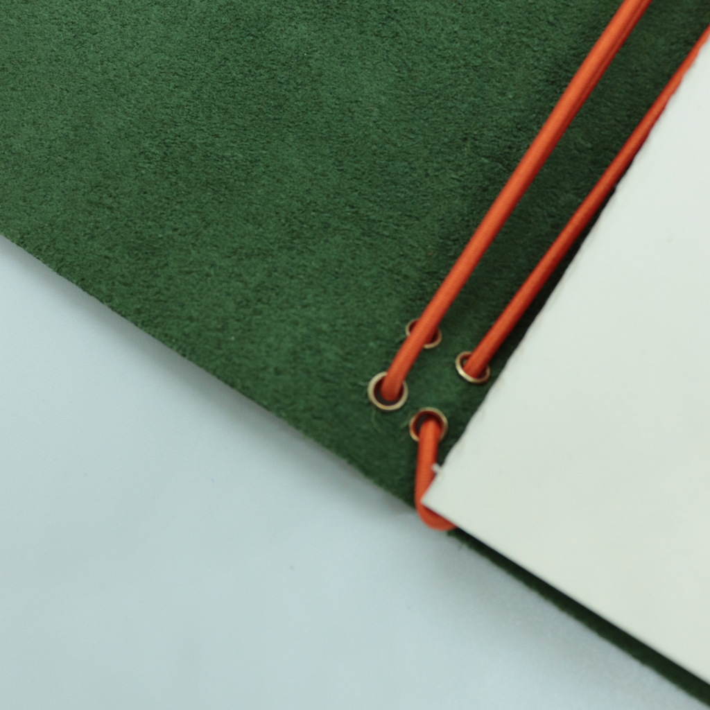 A5 Trifold Leather Journal Forest Green