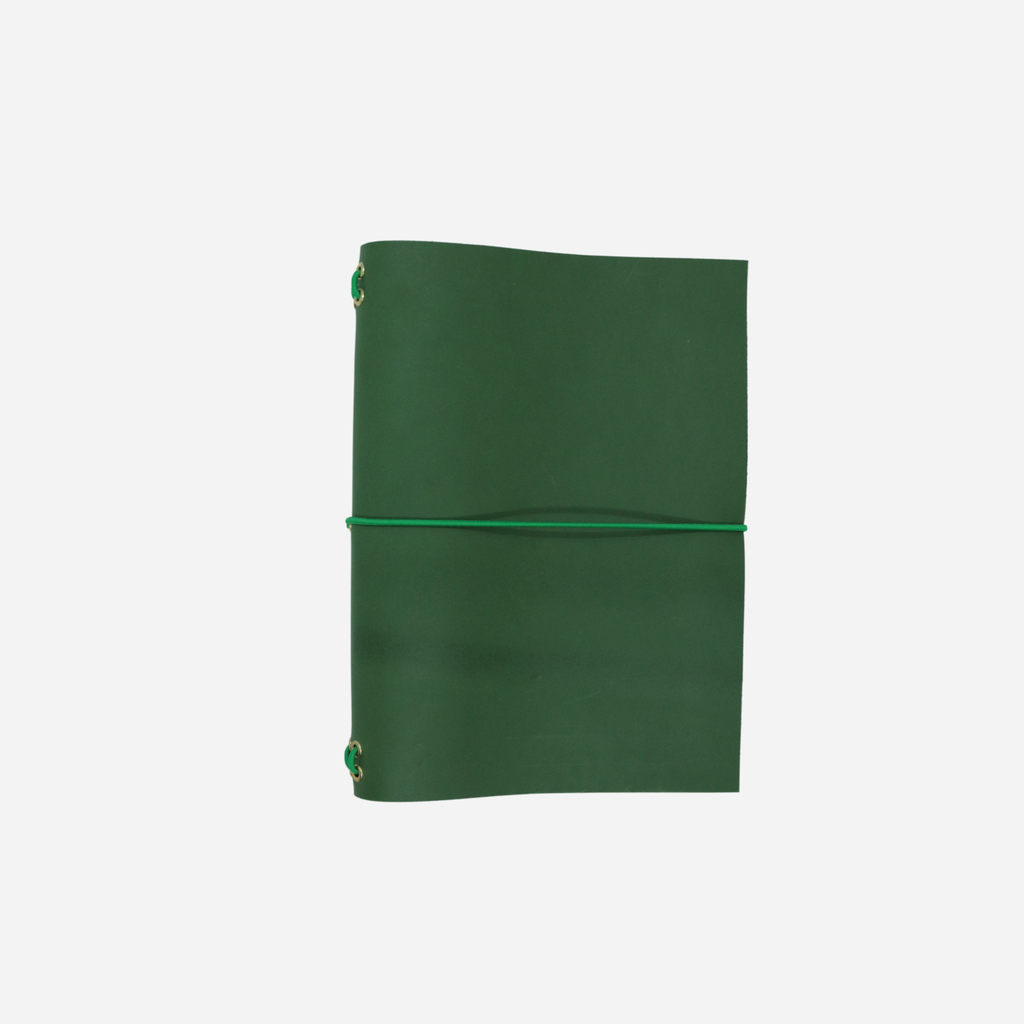 A5 Bifold Leather Journal Forest Green