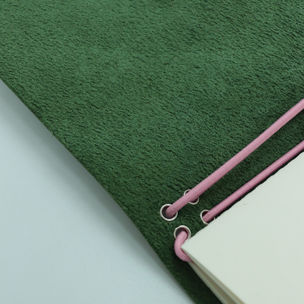 A6 Bifold Leather Journal Forest Green