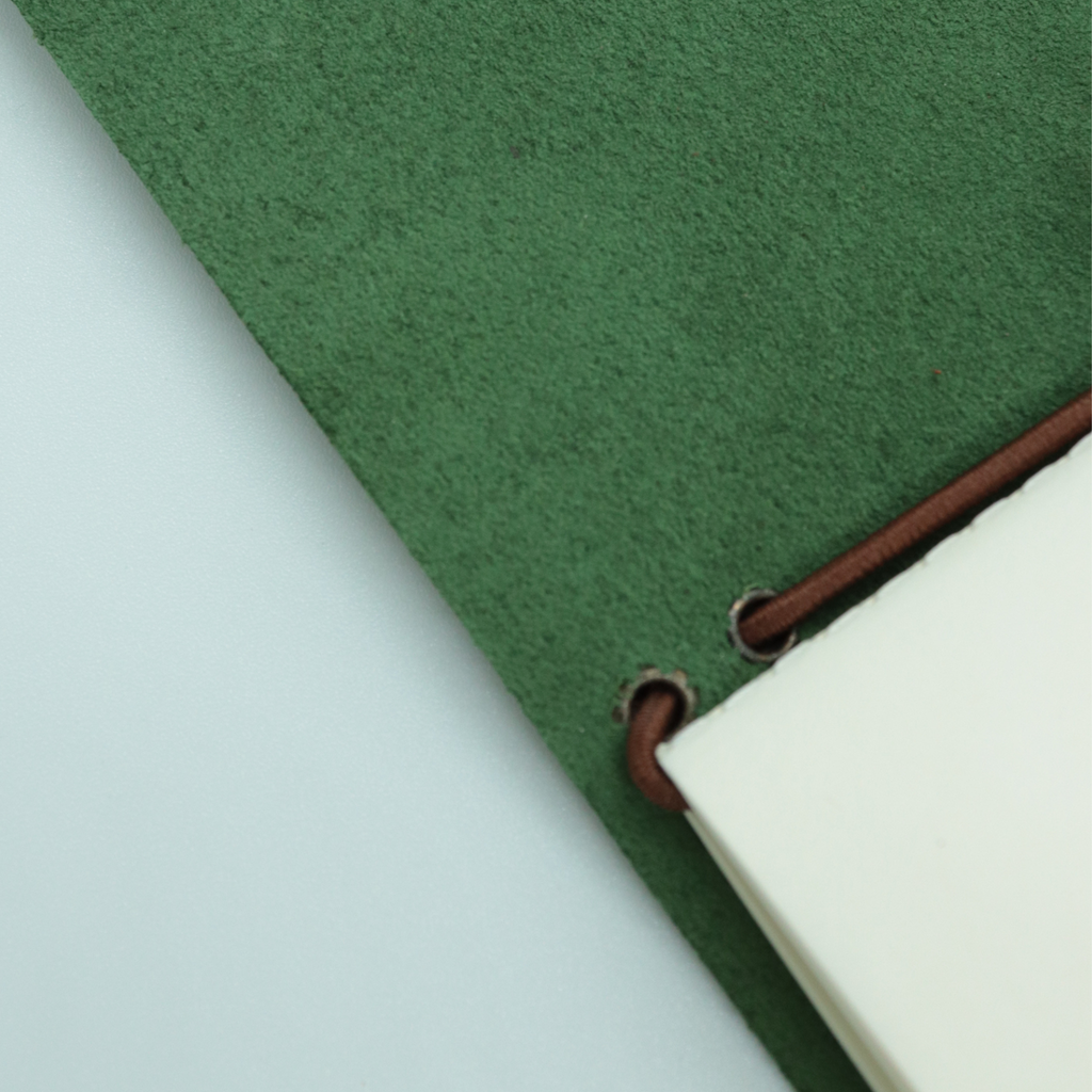 Passport Size Bifold Leather Journal Forest Green
