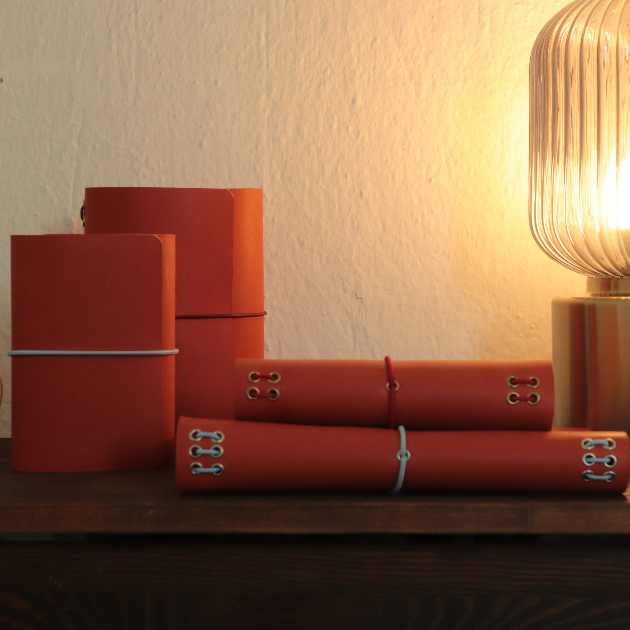 A5 Bifold Leather Journal Cover Burnt Orange