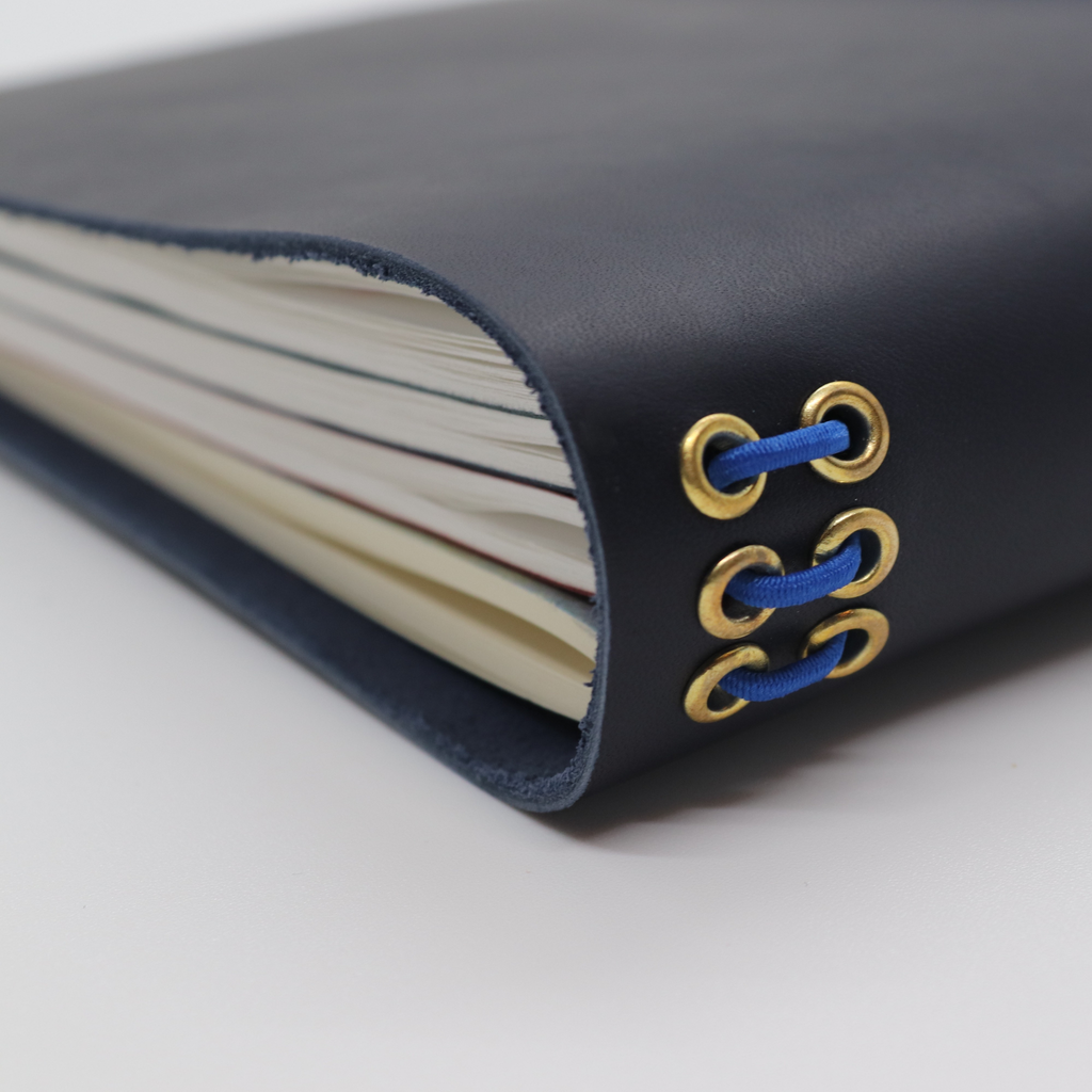 A5 Bifold Leather Journal Midnight