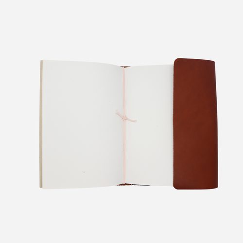 A5 Trifold Leather Journal Cognac