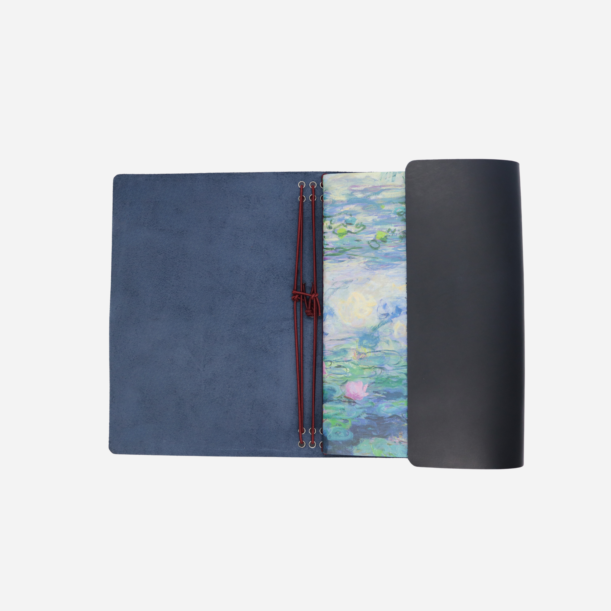 A5 Trifold Leather Journal Cover Midnight