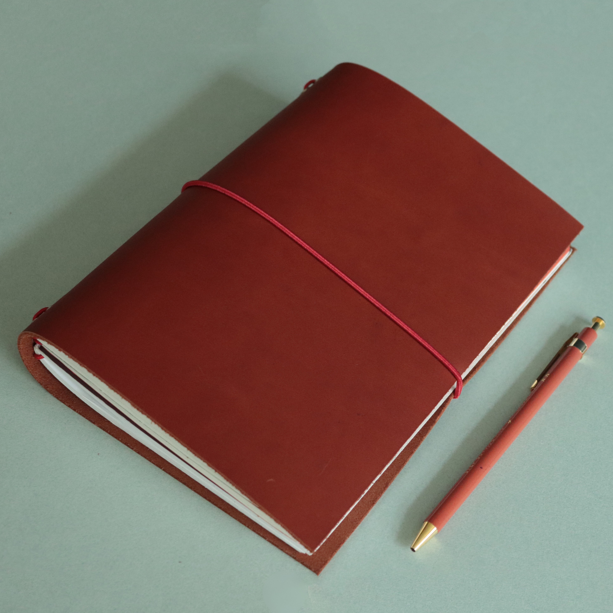 A5 Bifold Leather Journal Cover Cognac