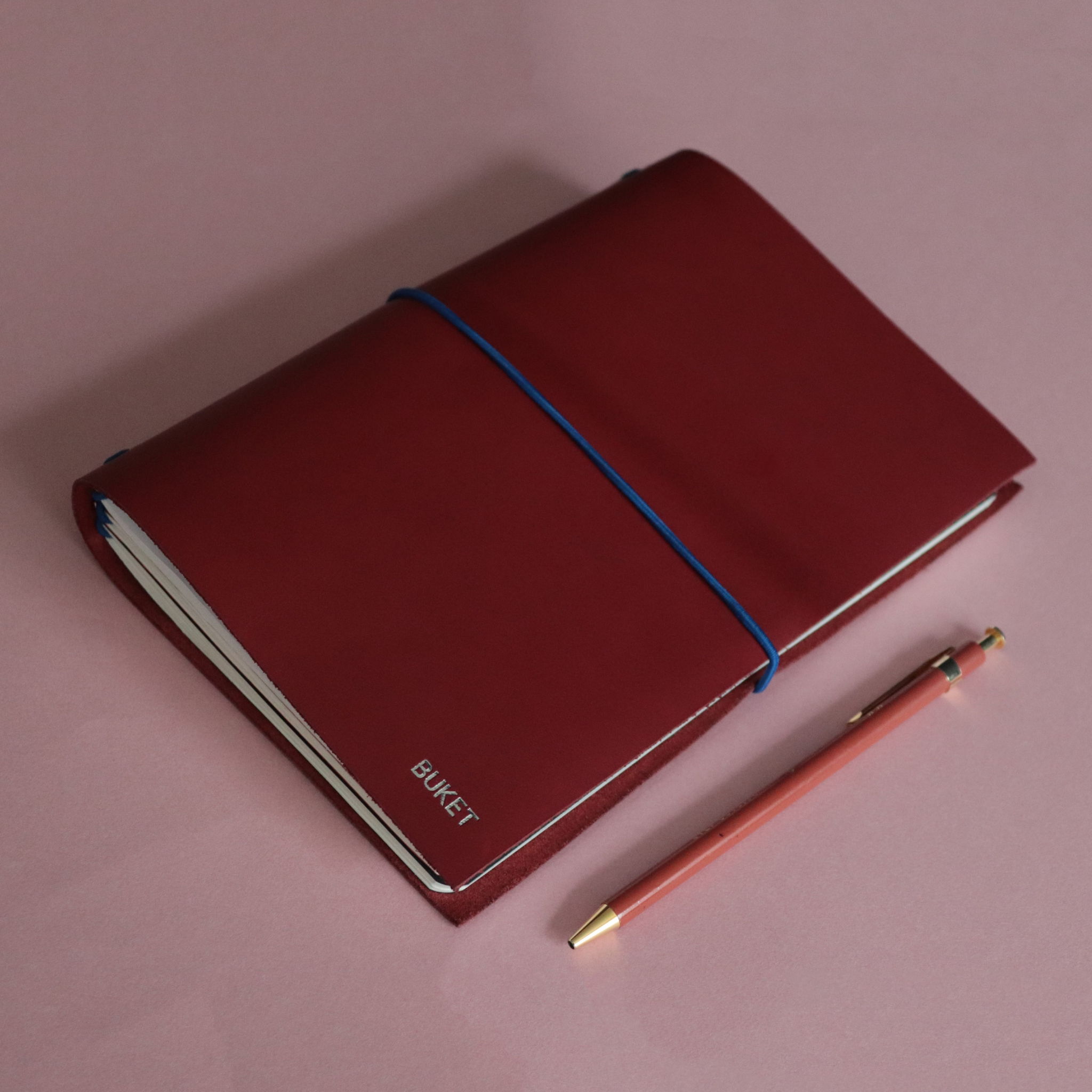 A5 Bifold Leather Journal Cover Maroon