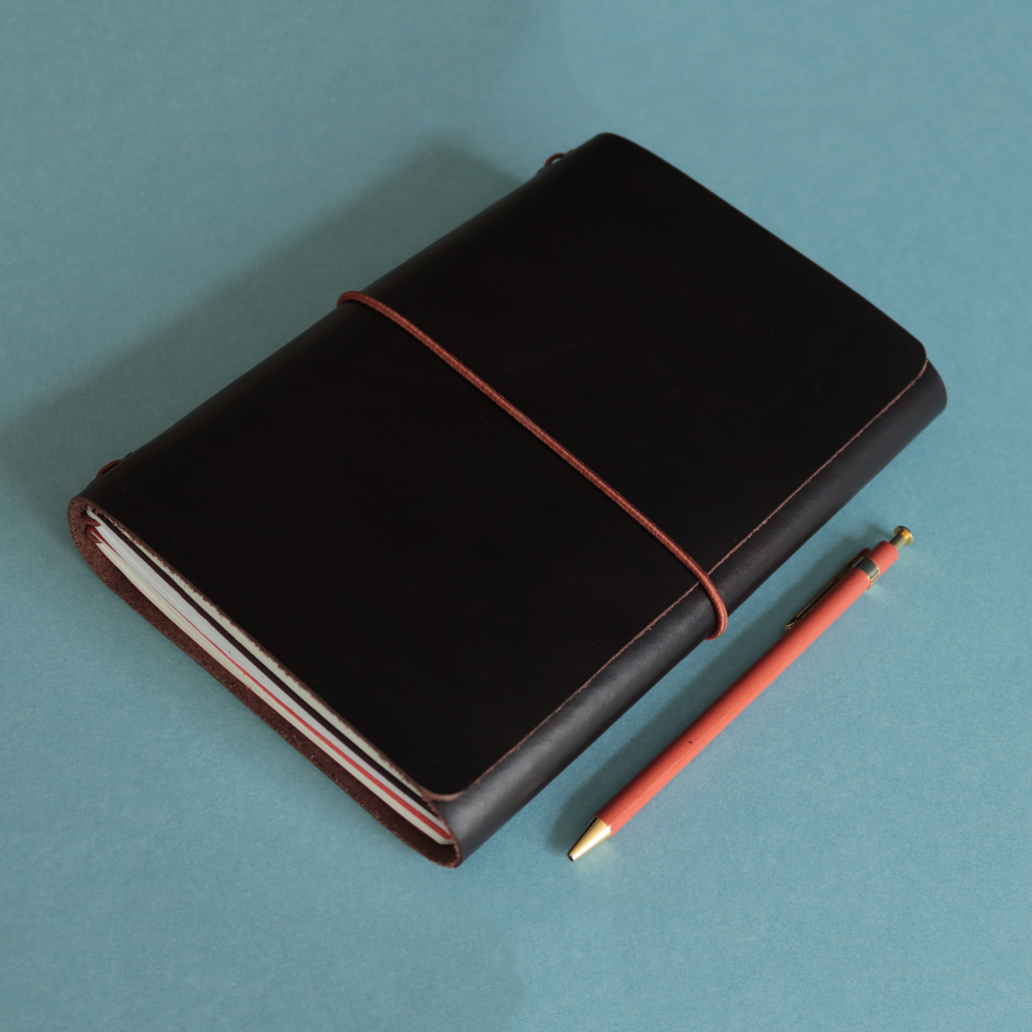 A5 Trifold Leather Journal Cover Espresso