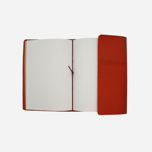 A5 Trifold Leather Journal Burnt Orange