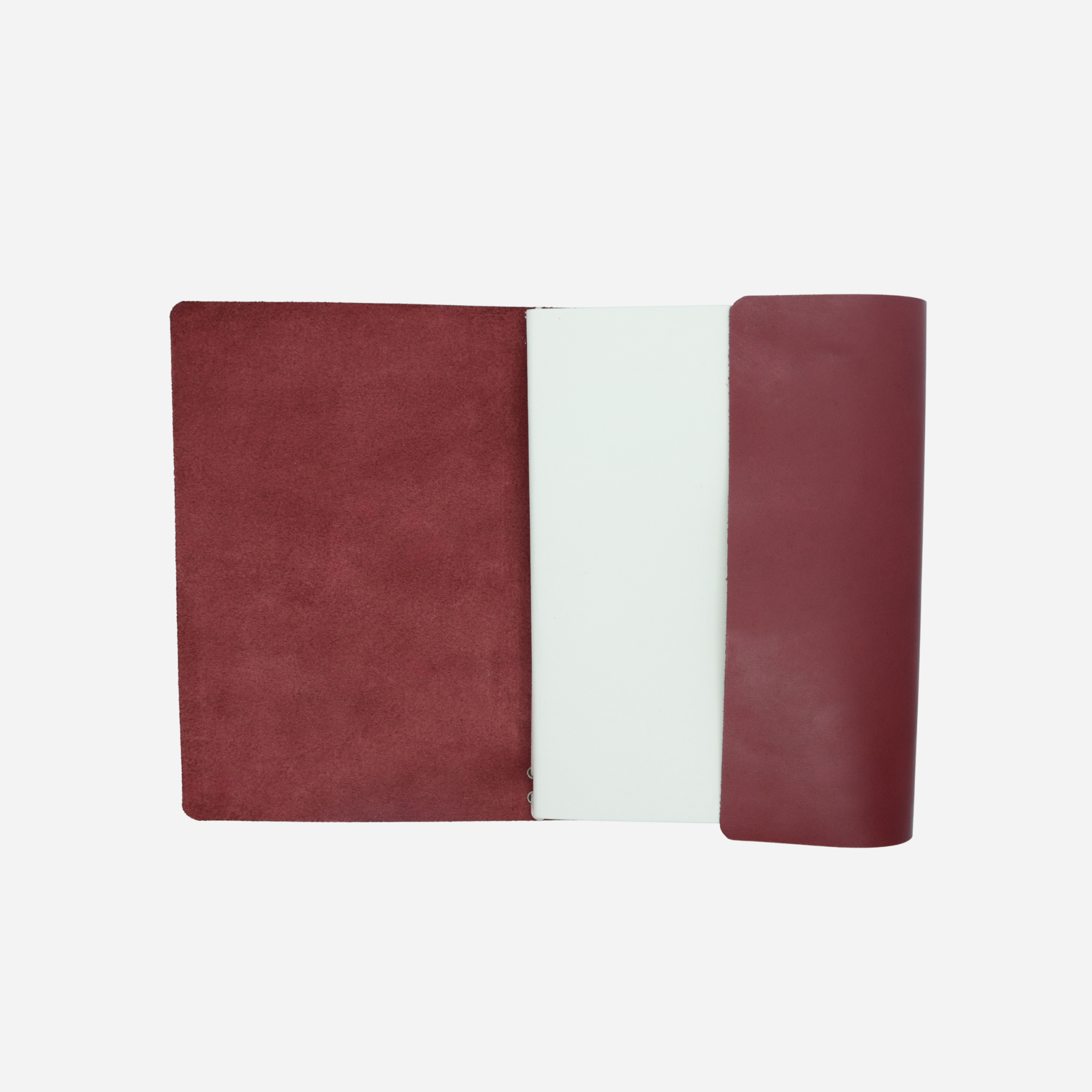 A5 Trifold Leather Journal Cover Maroon