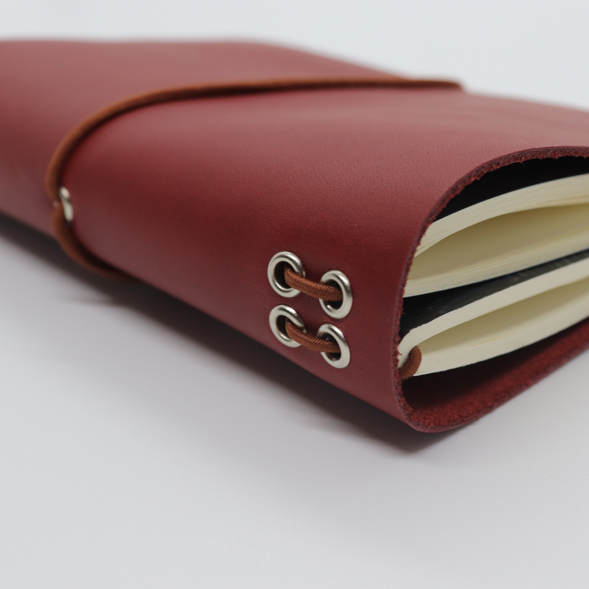 A6 Bifold Leather Journal Cover Maroon