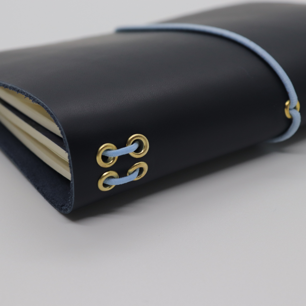A6 Bifold Leather Journal Midnight