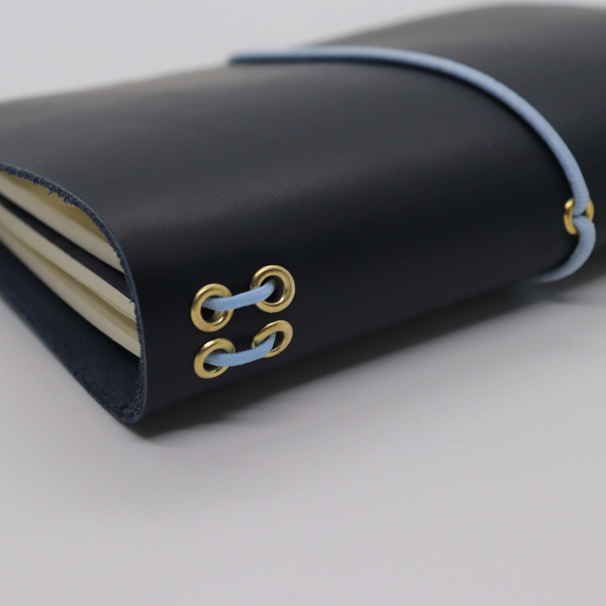 A6 Bifold Leather Journal Cover Midnight
