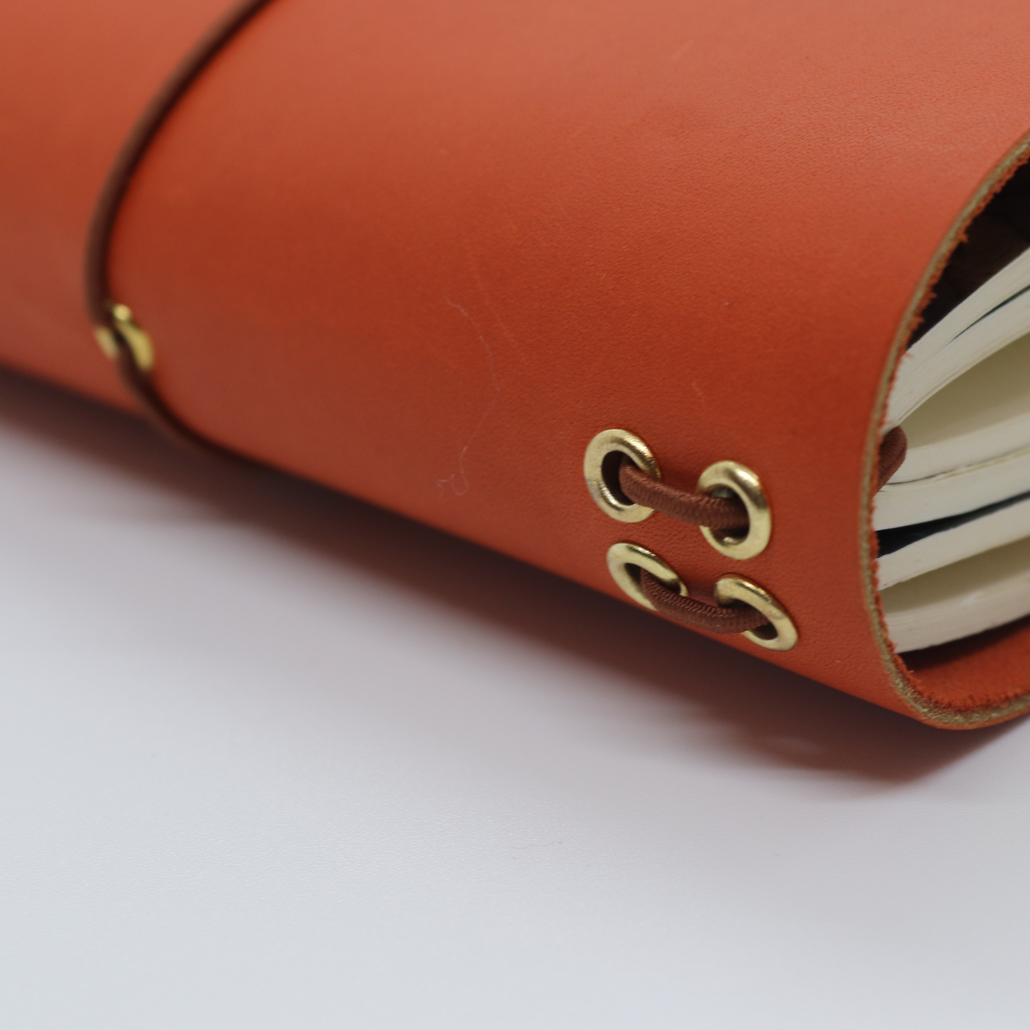 A6 Trifold Leather Journal Cover Burnt Orange