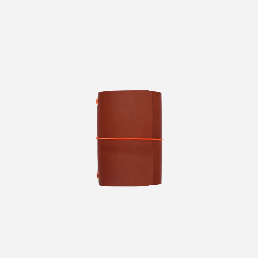 A6 Trifold Leather Journal Cognac