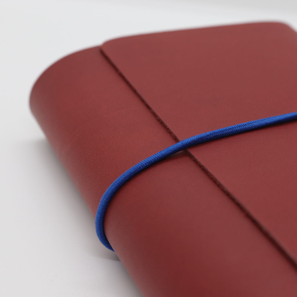 A6 Trifold Leather Journal Cover Maroon