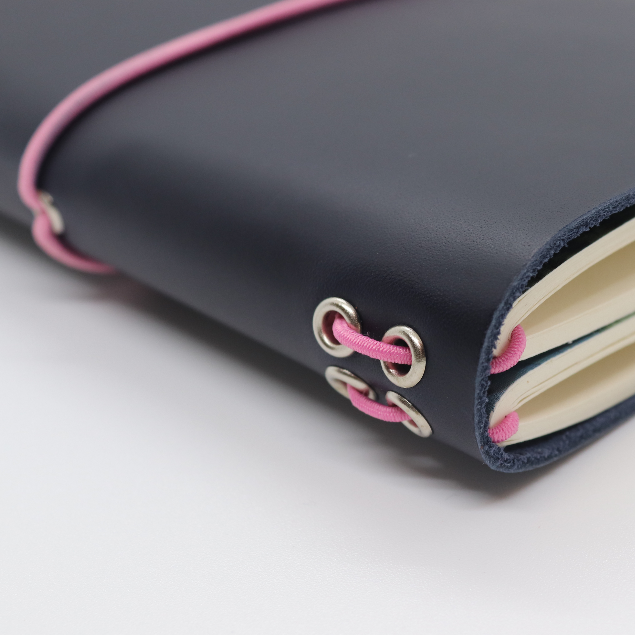 A6 Trifold Leather Journal Cover Midnight