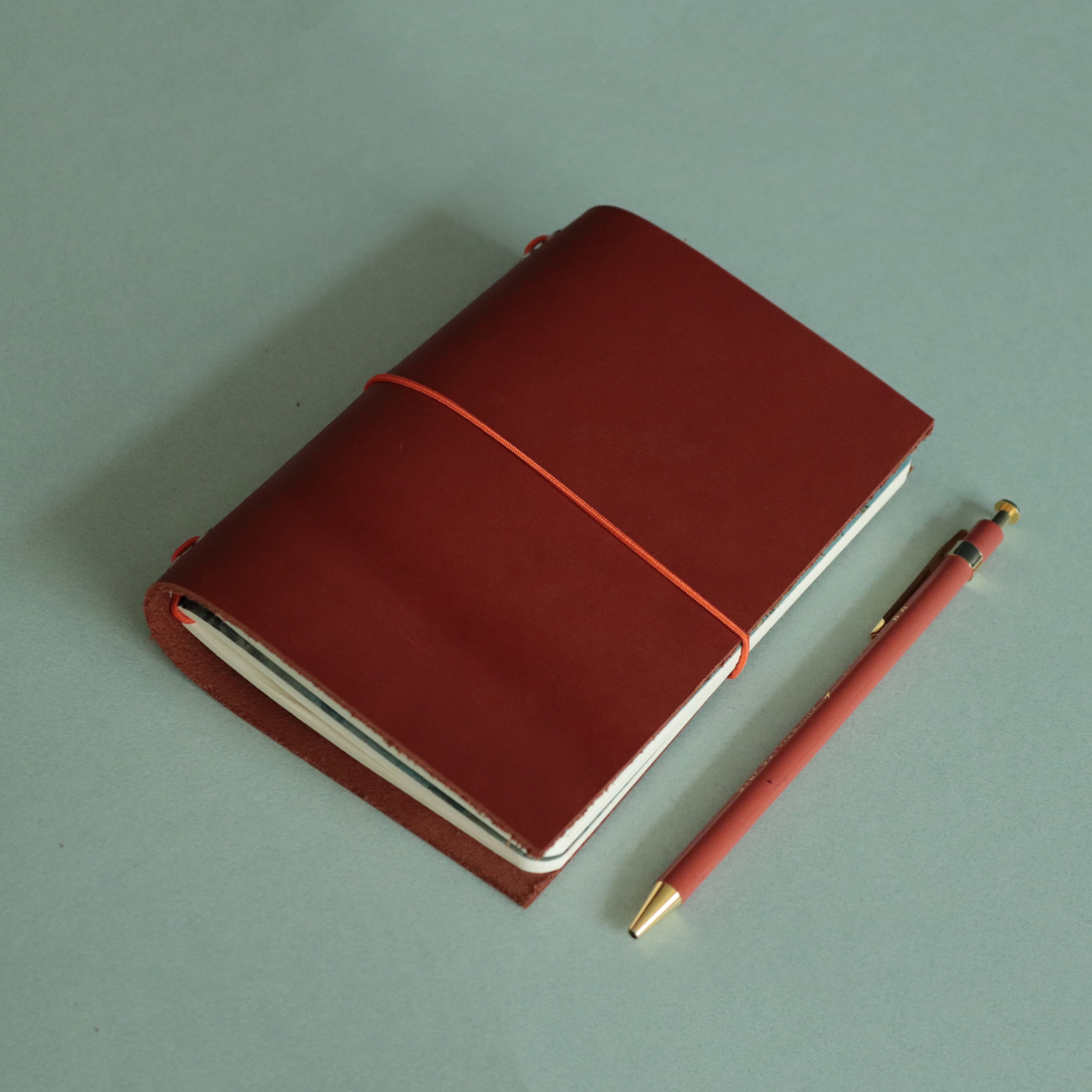 A6 Bifold Leather Journal Cover Cognac