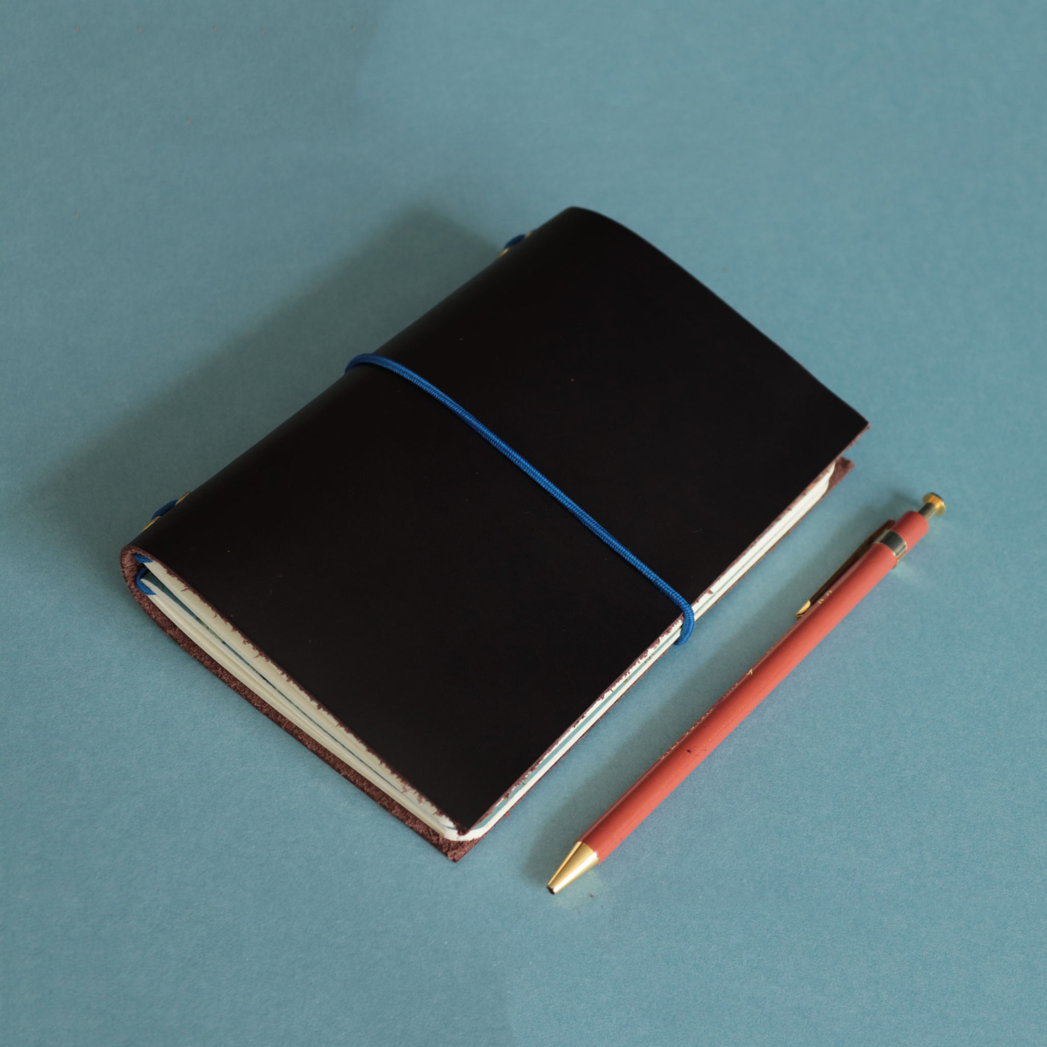 A6 Bifold Leather Cover Journal Espresso