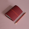 Passport Size Bifold Leather Journal Maroon
