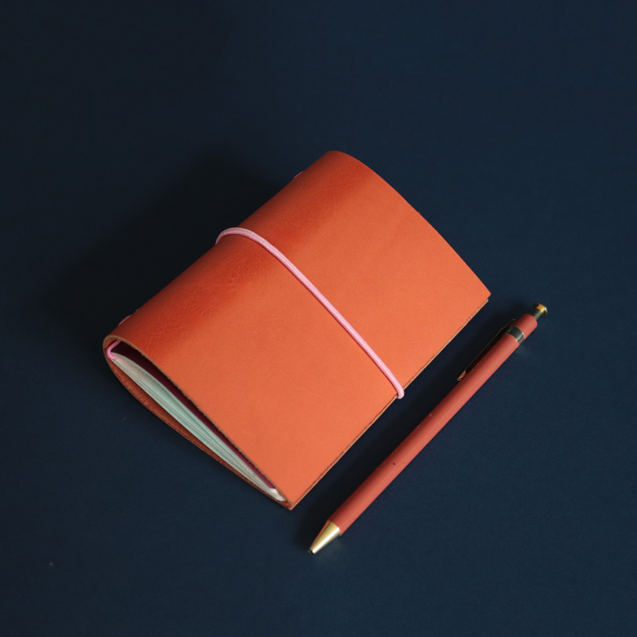 Bifold Leather Passport Cover Burnt Orange