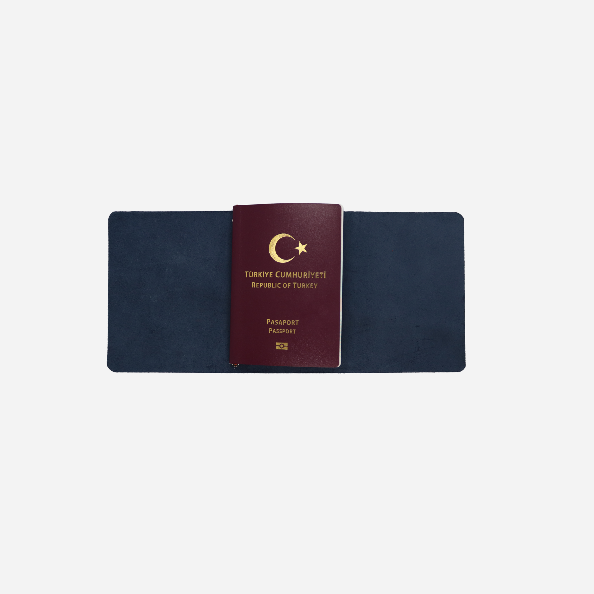 Trifold Leather Passport Cover Midnight