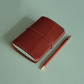 Passport Size Trifold Leather Journal Cognac