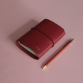 Passport Size Trifold Leather Journal Maroon
