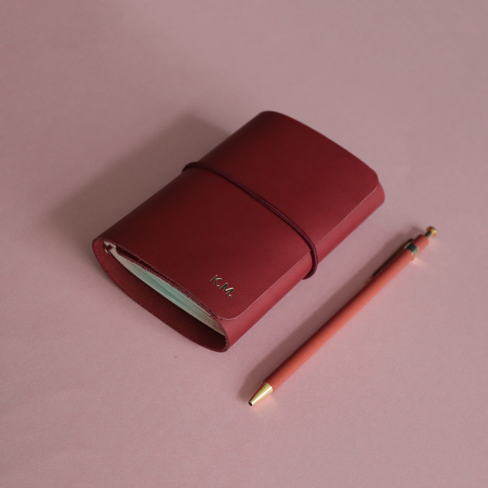 Trifold Leather Passport Cover Maroon