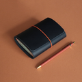 Passport Size Trifold Leather Journal Midnight